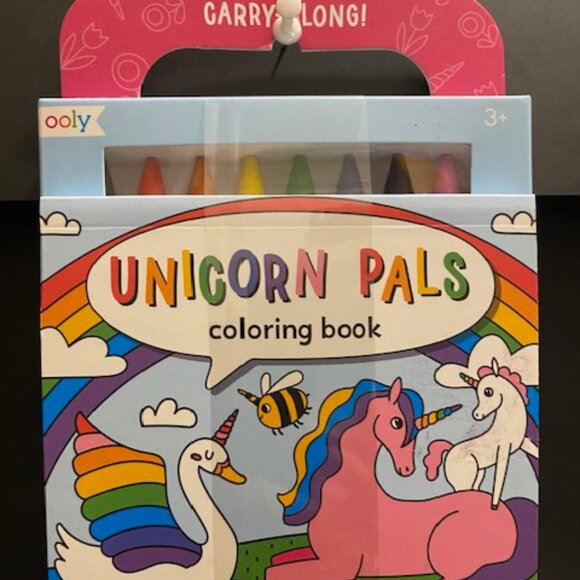 ooly: UNICORN PALS COLORING BOOK * 9 Jumbo Crayons>48 Coloring Pages* - Picture 1 of 6